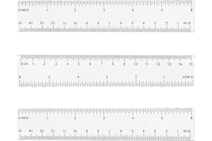 Ainkou 3-Pack Clear Plastic Ruler - 15cm/6" Metric & Imperial, Shatter Resistant, Transparent Straight Measuring Ruler for Students & Offices