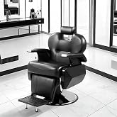 Joiemebi Hairdressing Chair, Hairdressing 360&deg; Hydraulic Reclining Chair for Professional Salon, 96 x 95 x 84 cm, Black