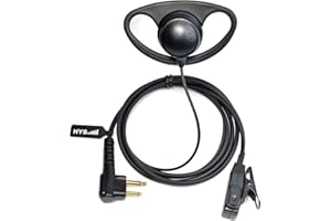 HYS D-Ring Walkie Talkie Auricular en Forma de D PPT en línea para policial Pinganillo Compatible con Motorola CP040 CP140 Hytera 2 vías Radio