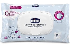 Chicco 00009163000000 Chusteczki Nawilżane dla Niemowląt, Biały, 72 sztuki