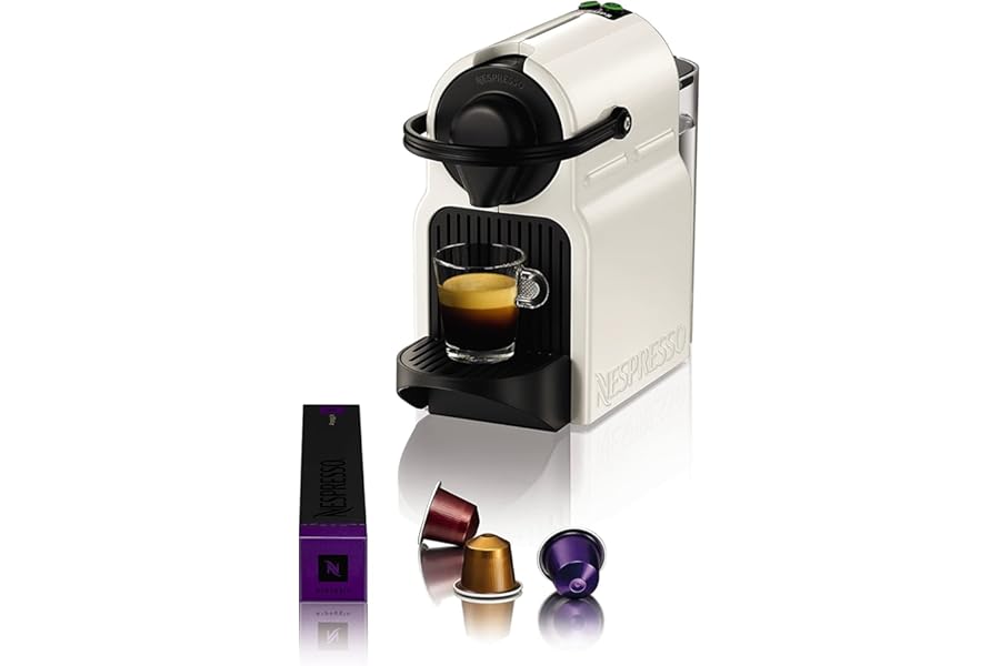 Nespresso Inissia XN1001, Krups Coffee Machine, Nespresso Capsule System, Water Tank 0.7L, White