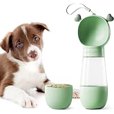 Kedi K&ouml;pek Taşınabilir &Ccedil;ift Hazneli Seyahat I&ccedil;in Mama Kabı Ve Taşınabilir Suluk (YEŞİL)