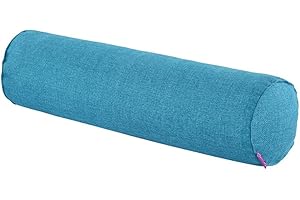 Nunubee - Almohada de Lino de Color sólido con Caramelo, Rollo de Almohadas, Almohadas para el Embarazo, Almohada para el Cuello, para el hogar, Cama, sofá, cojín de 5.9 x 23.6 Pulgadas, Azul