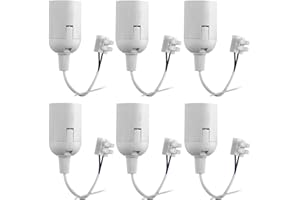 SOLRYN Lot de 6 Douille E27 avec Câble, Douille de Lampe à Visser pour 250V 4A E27 Ampoule, Rechange Chantier Support D'ampoule pour Suspensions/Luminaires DIY/Ampoules Halogènes