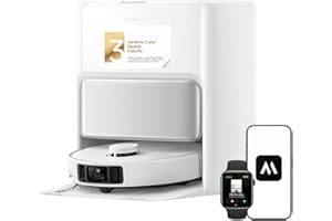 MOVA P50 Pro Ultra Robot aspirateur avec lingette adaptative, puissance d'aspiration de 19 000 Pa avec brosse anti-enchevêtrement, nettoyage automatique de la lingette et de la plaque de lavage à 75°C