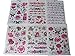 One Book of 6 Sheets 85+ Girls Ladies Black Arty Flowers Hearts Butterflies Letters Temporary Tattoos for parties, gifts, etc - by Fat-Catz-copy-catz
