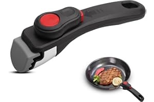 OulQinyhome Manico Rimovibile - Maniglia per Pentola Universale - Maniglia Rimovibile Resistente Fino a 5kg - Manico Pentola Adatto per Wok, Stufati, Padelle (Nero)