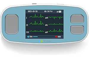 EMAY 6L Portable ECG Monitor | Record ECG and Heart Rate in 6 Channels | Compatible with Smartphone and PC | No Subscription Required