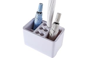 Cnwinu Umbrella Holder,Walking Stick Holder,Plastic Umbrella Stands,Corner Umbrella Storage,Umbrella Stand For Hallway Accessories(10 Holes, White)