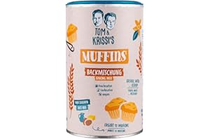 ‎TOM & KRISSI'S Tom & Krissi's Muffin-Backmischung, Backmischung für saftige und köstliche Muffins - lactose- und fructosefrei, vegan, 400g