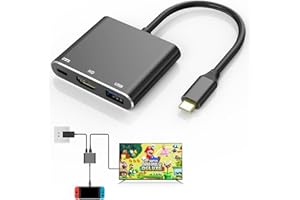 Y Team Adaptateur HDMI 4K 1080 pour Switch, 3 en 1 Multiport USB 3.0 100W PD Chargeur TV Dock, USB Type C Convertisseur Cȃble pour Switch/Série Samsung S/Série Huawei Mate & P&Gris.