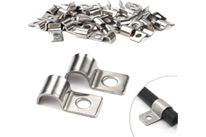 Lonely high heels 30 Stück Kabelschellen Metall Rohrschellen 6mm Einzelloch U-Rohrschellen Befestigungsschelle V2A Edelstahl 304 Rohrbefestigung für Ø 6-7mm Kabel Wasserrohre Unterputz Installation