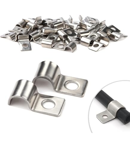 PATIKIL Morsetto per Cavo 8x17mm Filo Metallico Corda Morsetti 10pz Acciaio Cavo Morsetti 2.5mm 6.1mm Morsetti Stendibiancheria con M4*0.7 Viti per Cavo