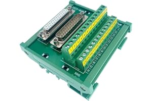 PENGLIN DB25 Male Female D-SUB Din Rail Mount Interface Module, RS232 D-sub 25 Pins Port Breakout Board Serial Adapter