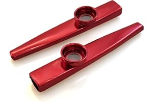 EAPEY Pack 2 Kazoo Instrument Gazoo Metal Cazoo Kazoos Multipack 5 Membranes Instrumental Accompaniment-Red