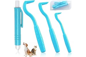 SiHuiTu 3 Pieces of Tick Remover Tools for Dogs, Painlessly Tick Removal Tool, Multifunctional Tick Remover Kit for Dog Cats Rabbits, Ideal Tick Hooks for Pet Shop Including Storage Box (Blue)