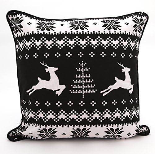 Textile Online Christmas Special 18"x18" Cushion Covers 100% Cotton Flying Deer Black
