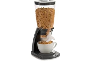 TU TENDENCIA UNICA Dispensador de Cereales de plástico Polipropileno. Gran Capacidad de Almacenamiento y Base Ancha (Negro)