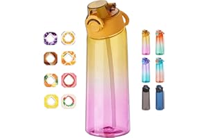 DPZO Air Gourde Up 900ML, Bouteille Air Gourde Up Sport Paille avec 8 Pods de Gout Gourde Aromatisée Air Gourde Up Tritan Water Bottle Fitness (Poudre jaune dégradé)