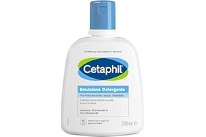 Cetaphil Emulsione Detergente Viso e Corpo, per Pelle Normale, Sensibile, Secca e Intollerante, Idrata fino a 4 Giorni, Senza Profumo, Formato 250 ml