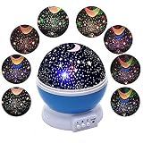 Multicolor Mond Sterne Licht Projektor für Kinder Beleuchtung, Kinderzimmer Nachttisch Nacht Lampe und Schlaf Beruhiger Lampe Abnehmbare Weiße Kuppel - 2