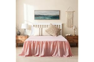 RANJIMA Volang sängskydd, elegant sängkjol, 140 x 200 cm, med volang, höjd 45 cm, Wrap Around-stil, sängkjol för att linda runt, sängvolang, överdrag för ribbotten