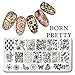 Born Pretty 12x6cm Rectangle Nail Art Stamping Plates Template Flower Butterfly Design Image Plate BP-L043