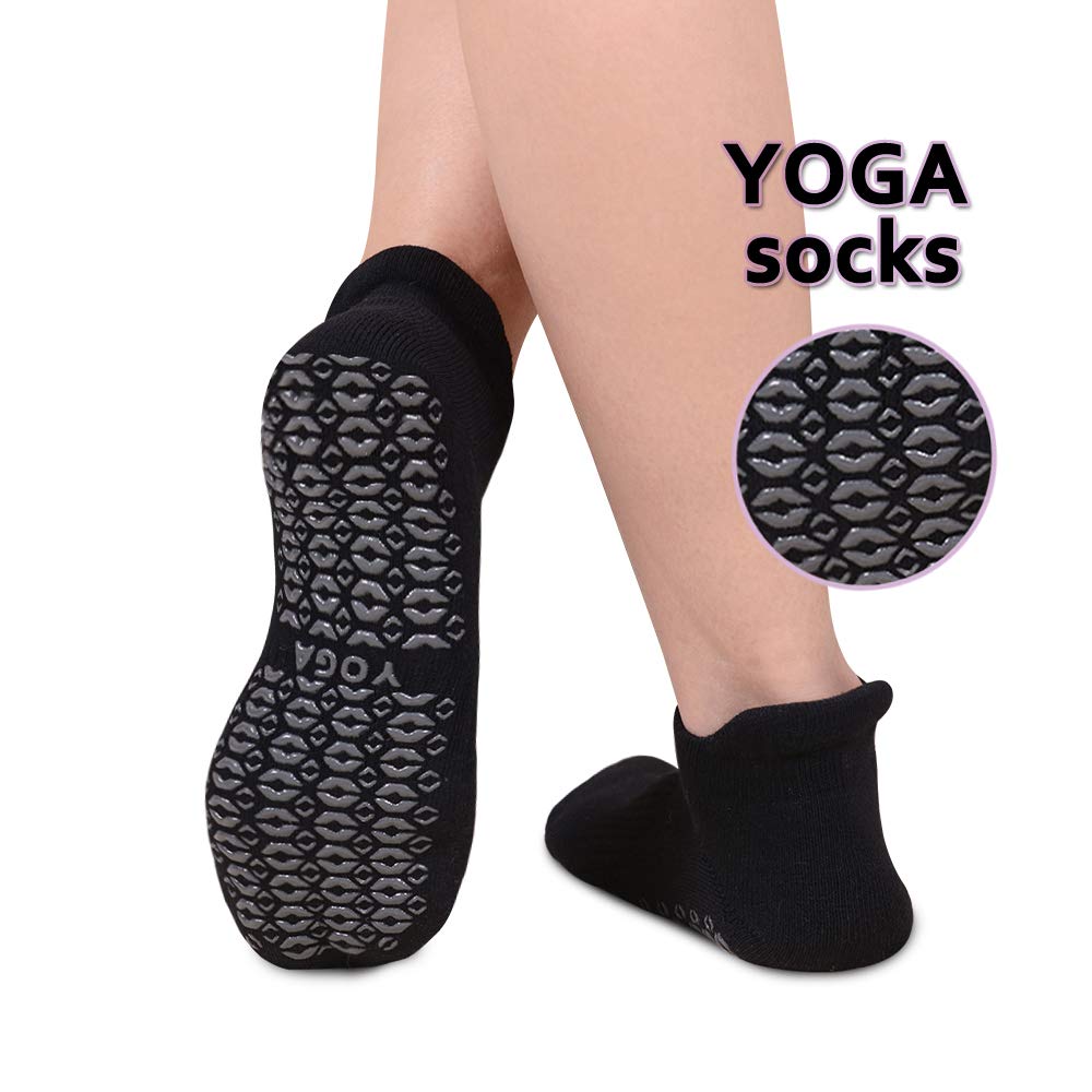 Ridirun Yoga Socken Damen Männer,rutschfest Atmungsaktiv für Yoga Pilates Tanz Fitness Sport Workout-Socken mit Baumwolle,2 Paar,35-42 – Bild 4