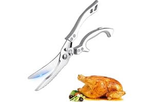 ACTIUSIS Poultry Scissors Sharp Kitchen Scissors Meat Scissors for Cutting Duck, Chicken, Goose, Turkey or Turkey, Poultry Scissors Stainless Steel with Ergonomic Handle