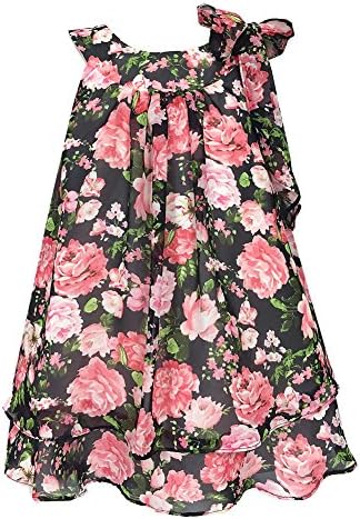 Calla Collection Big Girls Black Floral Chiffon Junior Bridesmaid Dress 12
