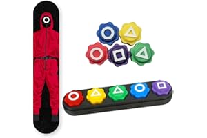 The London Finery Traditional Gonggi Korean Game Set with Colorful Shapes – Hand-Eye Coordination and Fun Skill Game for All Ages – Red Compact Travel Size Toy for Kids & Adults.