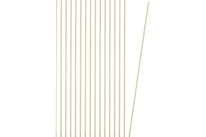 PATIKIL 16 Pcs Round Brass Rods, 2mm Dia. 26cm / 10.24 Inch Length H59 Brass Bar Solid Metal Rods for DIY Crafting Jewelry Plating Repairing Science Class, Brassy