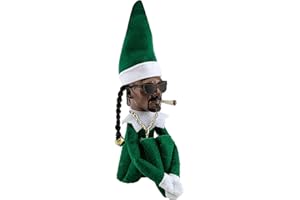 VANCAUK The Elf on the Shelf,Christmas Elf Doll with Necklace,Novelty Resin Doll Fun Collectible Hip Hop Doll Present for Home Decoration