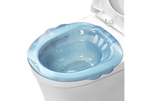 HOVEELUTY Sitz Bath portátil sobre el inodoro Portable Bidet Anti-Overflow Atipo de bidet de gran capacidad para hemorroides Postparto Atención privada Azul