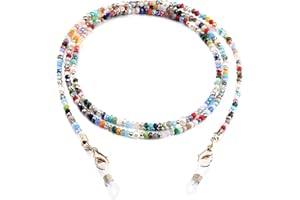 KHOLAD Mask Lanyard Eyeglasses Chain Healing Crystal Beaded Sunglasses Chains with Pearl Necklace Stylish Holder for Women