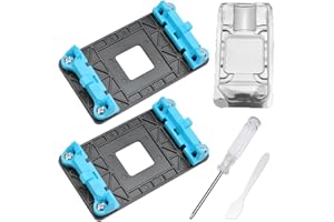 GATSUZG 2 Pack for AMD CPU Backplate & Radiator Fan Mount Bracket for AM2/AM2+/AM3/AM3+/FM1/FM2, ABS Plastic Base for Secure Cooling, with Screwdriver, Mini Scraper, CPU Cover