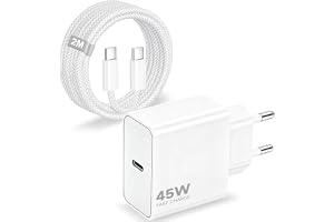 45W USB-C Snabbladdare och Laddningskabel 2M för iPhone 18,17,16, Samsung