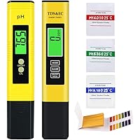 AYUQI PH Messgerät,Digital PH TDS EC Temperatur Tester 4 in 1 Set mit LCD Anzeige,Wasserqualität Tester 0,01 Hoher…