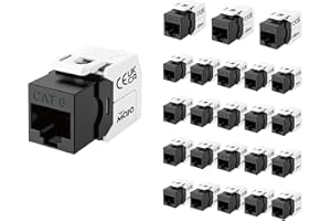 Tecmojo CAT6 Unshielded keystone jack Gigabit, 24 Pack