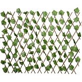 Dogant Wood Yapay Sarmaşık Bitki &Ccedil;it, Ahşap Akordiyon Dekoratif &Ccedil;iti, Yeşil, 190x80 cm