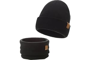 AHAHA Baby Beanie für Mädchen und Jungen Warm Baby Wintermütze Schal Ultraleichte Weich Beanie Schal Set Kinder