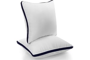 Utopia Bedding Set of 2 Pillows, 40 x 40 cm, Brushed Fabric Cover, Premium Quality, Soft and Breathable (Navy Blue)