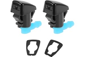 TUCKBOLD Windschutzscheibenwaschdüse für Jeep Grand Cherokee 2005 Langlebig Nr. 68260443AA | Frontscheibenwaschdüsen Wischwasserspritzdüse Schwarz ABS 2 Stück