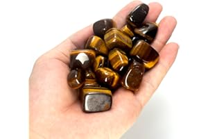 OUUBUUY Amatista Piedra Natural Pulida Cristales Curativos - 200g para Terapia de Cristal 2-3 cm (Ojo de tigre)