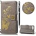 Produktbild WIWJ Schutzhülle für Sony Xperia X Compact Handyhülle Leather Case für Sony Xperia X Compact Hülle Lederhülle Flip Wallet Cover [Heißprägen Prägung Schmetterlinge Ledertasche]Bookstyle Multi-Function Protektiv Kunstleder Stoßfest Bumper mit Kartenhalter Klappständer Magnetic Case Hülle für Sony Xperia X Compact+1x Touch Stylus Pen-Grau