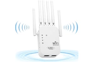 E-SHIDAI Repetidor WiFi Doble Banda 1200Mbps, Amplificador de Señal WiFi 5GHz & 2,4GHz, Modo Repetidor/Router/Ap, 6 Antenas,