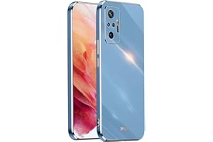 GOGME Funda para Xiaomi Redmi Note 10 Pro, Carcasa Suave Silicona TPU de Galvanoplastia Cubierta Delgado, Protector TPU a Prueba de Golpes Case Cover. Azul