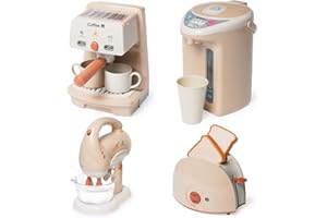 Cuisine Electroménager Enfant-Accessoire Cuisine Enfant : Cafétière, Mixeur, Distributeur d'eau Intelligent, Grille-Pain, Electroménager Cuisine Dinette pour Enfant de 3 Ans et Plus