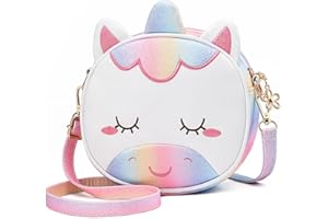 Czemo Kinder Umhängetasche Mädchen Handtasche Klein PU Leder Schultertasche Geldbeutel Verstellbarer Schultergurt Kindertasche Mädchen Spielzeug