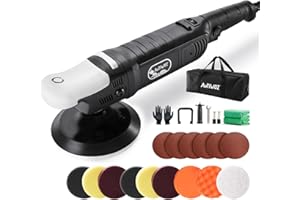 AUTIWOZ Car Buffer Polisher, 6-Inch Rotary Polisher for Car Detailing, 6 Variable Speeds 1000-3800 RPM, Rotary Buffer Kit for Car Detailing/Polishing/Waxing